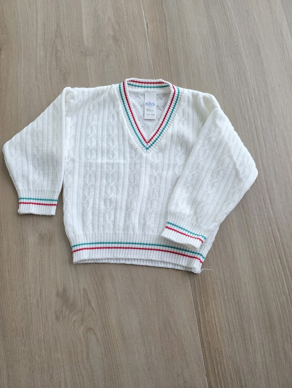 Baby Classic Knit Sweater 12M (80cm) | Vintage Style V-Neck